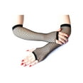 thumbnail image 3 of Liacowi 80s Fingerless Black Long Gloves Pierced Elbow Length Fishnet Satin Gloves for Women in Theme Party Costume Accessories, 3 of 5