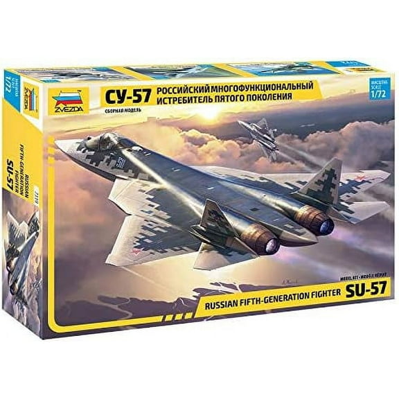 Zvezda ZVD7319 - Russian Fifth-Generation Fighter SU-57 - Plastic Model Kit Scale 1/72 Lenght 29.5 cm / 11.5" 122 Parts