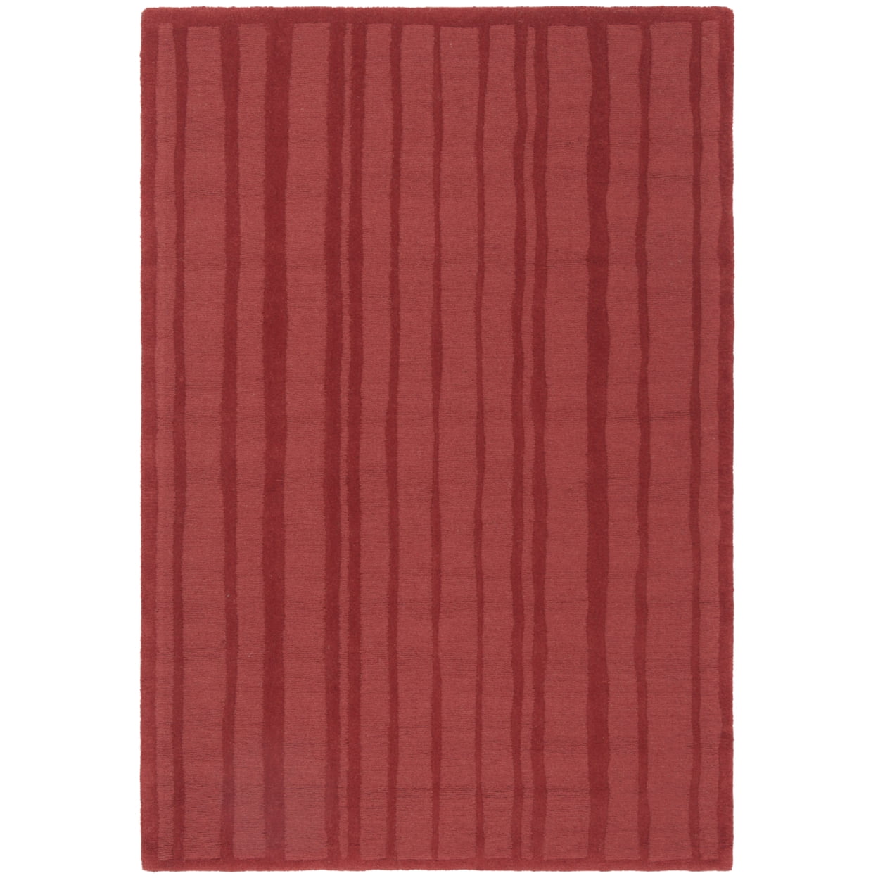 SAFAVIEH Martha Stewart Freehand Stripe Wool Area Rug, Vermillion, 8' x 10'