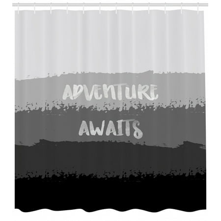 Adventure Awaits Shower Curtain Shades Of Grey Pattern Brush