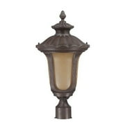 Nuvo Lighting 60/3909 Beaumont Outdoor Medium Post Lantern with Photocell, Sienna Glass, Fruitwood Bronze []