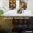 thumbnail image 3 of Fsddascl Yellow Truck Fall Blackout Curtains for Bedroom/Living Room, Thermal Insulated Kitchen Curtains, Thanksgiving Pumpkins Maple Grommet Darkening Window Treatment Drapes 27.5"x39"x2, 3 of 6