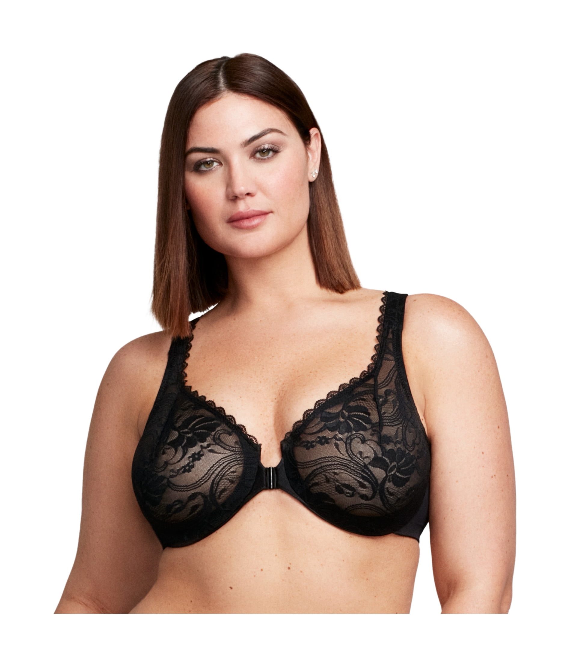 Glamorise WonderWire Front-Closure Stretch Lace Underwire Bra 9245 (Women's & Women's Plus)