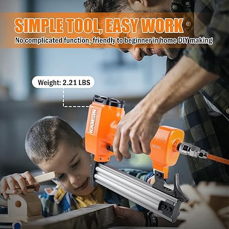 KAMSIN F30 18 Gauge Pneumatic Brad Nailer, Air Power Brad Nailer for Woodworking Furniture Cabinet