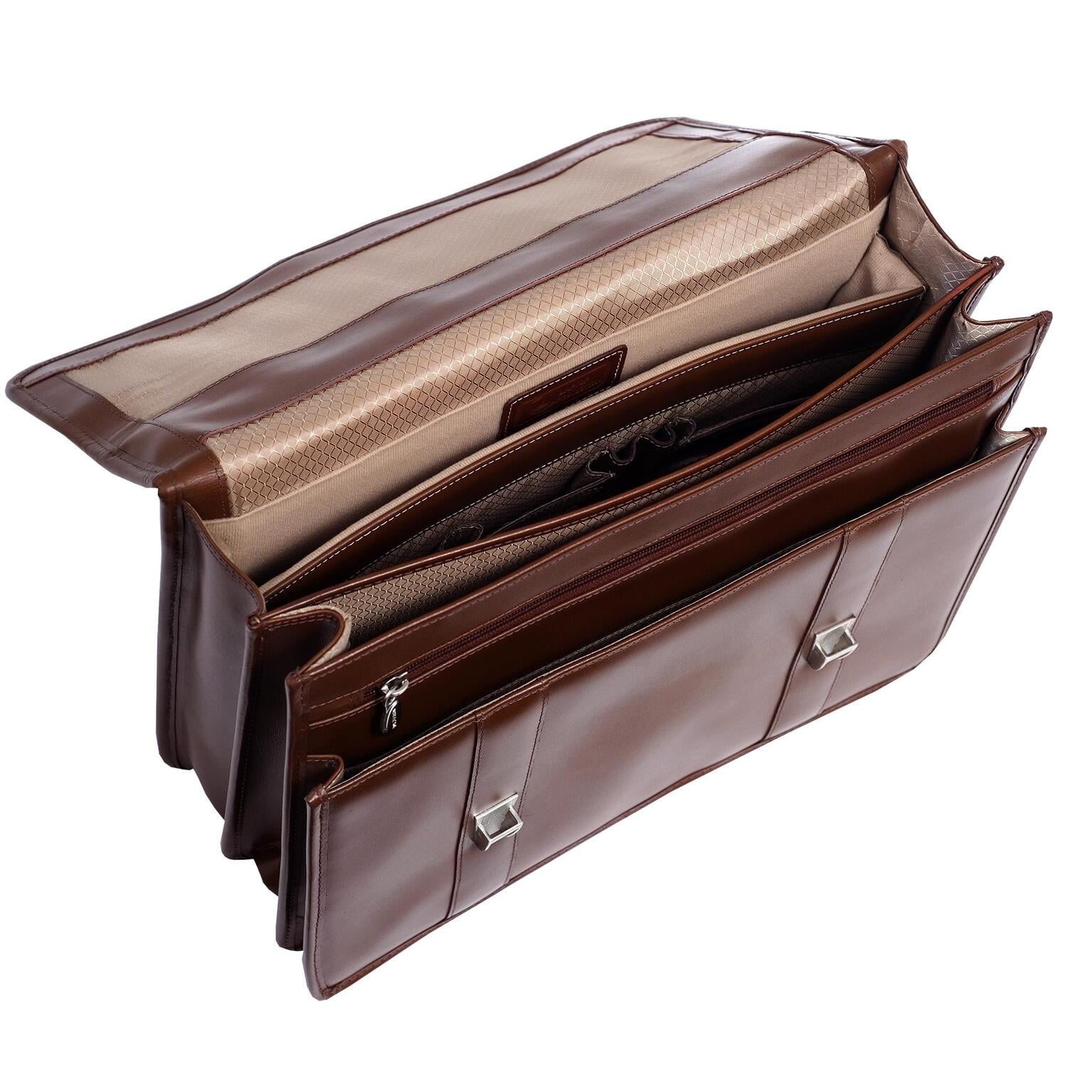 FLOURNOY | 15” Leather Double-Compartment Laptop Briefcase