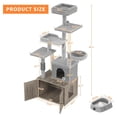 thumbnail image 3 of Cat Tree with Litter Box Enclosure, Hidden Cat Washroom Furniture,All-in-one Indoor Kitten House w/Scratching Posts, Multiple Platform and Condo, Modern Style Cat Tower, Hammock, 3 of 8