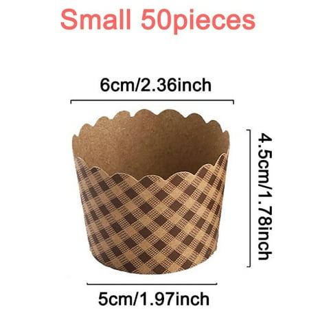 

50 Pcs Mini Dessert Cupcake Liners Muffin Cupcake Paper Cups Wrapper Baking Cup Set Birthday Wedding Cake Mold Party Supplies
