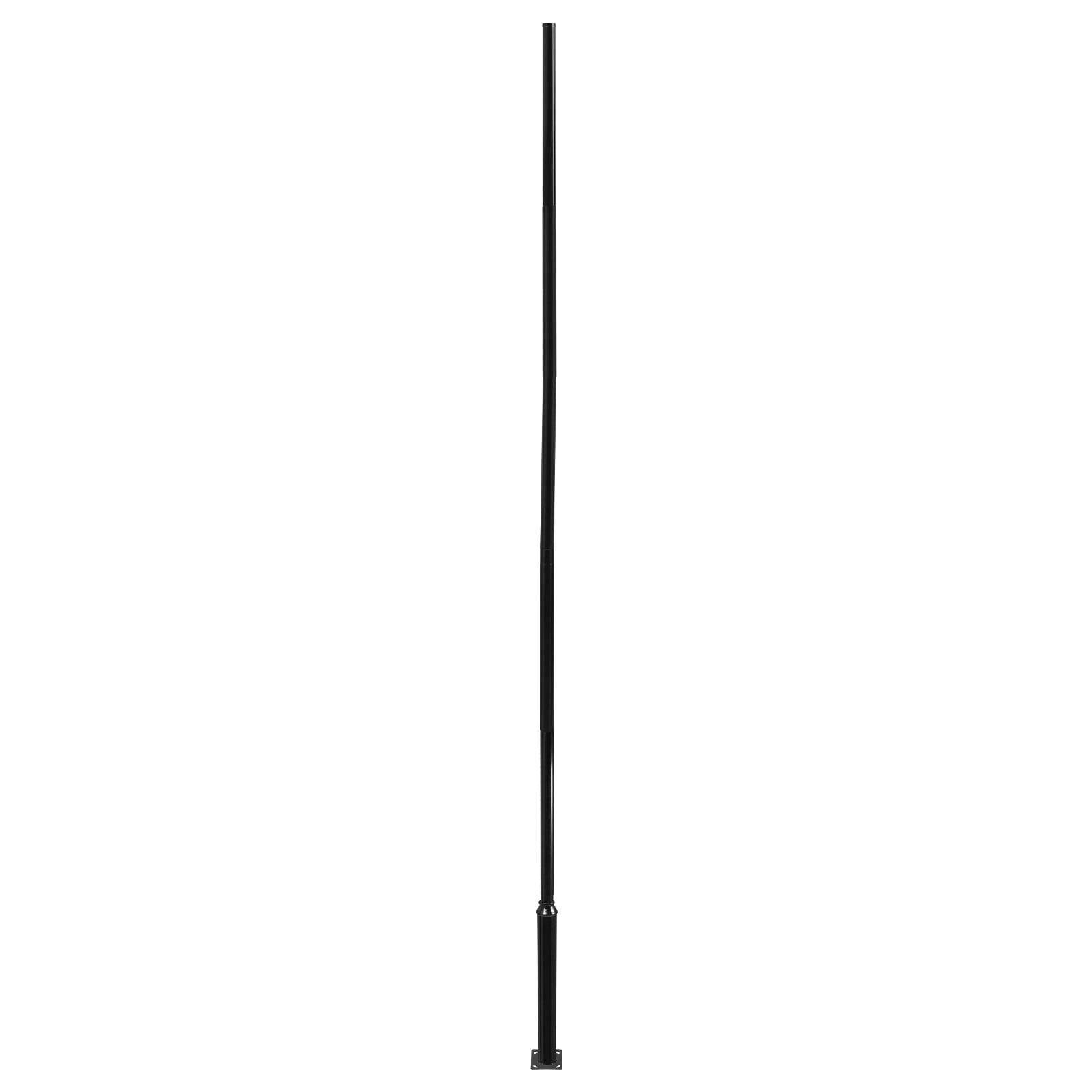 Modern Black Floor Mounted Courtyard Lighting Post Outdoor 6M Split Street Light Pole Size Pole 114+76mm