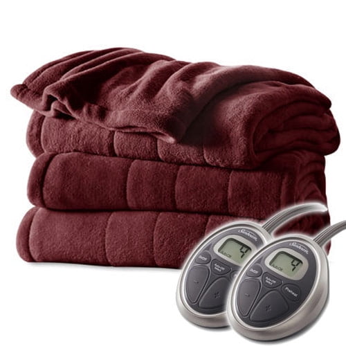 Sunbeam Channeled Velvet Plush Electric Heated Blanket King