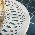 thumbnail image 6 of VIVIJASON Large Patio Dining Table, Outdoor Oval Dining Table Fits for 6-8 Person, White Cast Aluminum Rustic Patio Table with Umbrella Hole for Balcony, Porch and Deck, 6 of 7