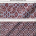 thumbnail image 2 of Soimoi Grey Cotton Poplin Fabric Maroon Paisley Printed Fabric 1 Yard 42 Inch Wide, 2 of 7
