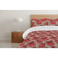 thumbnail image 4 of Ambesonne Poppy Down Alternative Quilt Comforter, Retro Garden Blooming Floral, Full, Dark Coral and Tan, 4 of 5