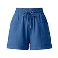 thumbnail image 7 of Womens Shorts Summer Casual Loose Elastic Waist Drawstring Comfy Lightweight Beach Shorts with Pockets, 7 of 7