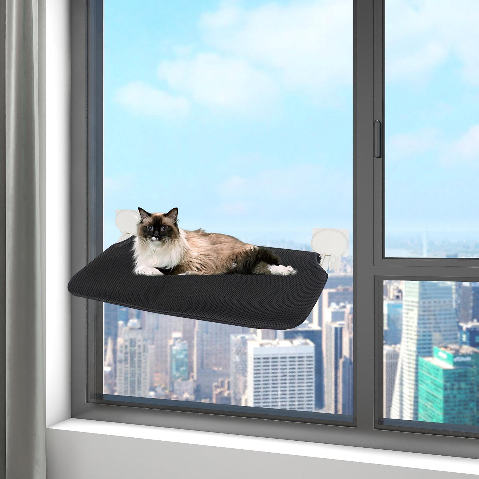 Bvdfgk Cat Window Perch Cat Window Hammock Large Cats Washable Furniture Sunbathing Bed Black