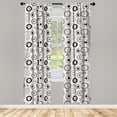 thumbnail image 5 of Ambesonne Geometric Window Curtains, Circlular Doodle Abstract, Each 28" W x 63" L, Pale Pink White Grey, 5 of 5