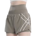 thumbnail image 2 of Women's 2 in 1 Athletic Workout Shorts with Pockets Elastic Waistband High Waisted Gym Yoga Running Shorts with Liner, 2 of 6