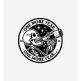 thumbnail image 5 of Skeleton Drinking Wine One More Year Women's White Crew Neck Short Sleeve Crop Tee-Small, 5 of 6