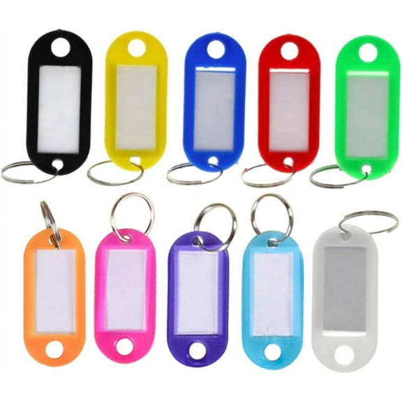 50 Pcs Blue White s Red Tags Yellow Key Tag White Key Tags Key Tags with Container Baggage Handbag Id Tags Belt Ring Pp Keychain Tag Tabs