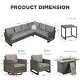 thumbnail image 7 of Unnifurnzi Patio Furniture Set with Fire Pit Table-9 Pieces Outdoor Sectional Furniture with Outdoor Swivel Rocker Patio Chairs Outdoor Patio Furniture Set for Deck Balcony Garden-Gray/Gray, 7 of 7