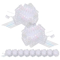 HONMEET 20Pcs White Pull Bow Present Bows for Wrapping and DIY Craft Decoration