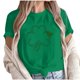 thumbnail image 1 of Camiseta de Manga Corta de Cuello Redondo Impresa de Primavera Superior de las Mujeres, Mezcla Ligera de Poliéster para Uso Diario Y de Fiesta Casual, 1 of 1