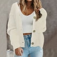 thumbnail image 2 of Cute Cardigans Women Knit Open Front Sweater Long Sleeve Button Loose Short Outerwear Coats, 2 of 4