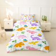thumbnail image 2 of Homewish Kawaii Dino Twin Duvet Cover,Cartoon Wildlife Twin Bedding,White,Colorful Stars Reversible,2pcs,1 Duvet Cover and 1 Pillowcase, 2 of 6