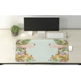 thumbnail image 2 of Floral Computer Mouse Pad, Flamingo Birds and Tropical Flowers Exotic Hawaiian Wildlife Animals Print, Rectangle Non-Slip Rubber Mousepad X-Large, 35" x 15", Baby Blue and Orange, by Ambesonne, 2 of 2