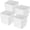 White, variant on 4 Pcs Plastic Bucket 5 Quart Square Bucket Utility Small Pail with Handle Sturdy Pail Organizer for House Cleaning Storage Livestock Feeding Car Washing Food Storage, No Lids(Blue)