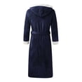 thumbnail image 4 of HBFAGFB Men's Bathrobes Fall and Winter Leisure Padded Thickened Long Robe Soft Pajamas Navy Size M, 4 of 5