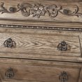 thumbnail image 3 of Benzara Three Drawer Nightstand With Antique Handles & Scrolled Legs, Vintage Oak Finish, 3 of 5