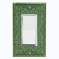 thumbnail image 1 of Metal Light Switch Plate Cover Green Plaid Paisley Bandana Tile Pattern TIL075, 1 of 1