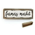 thumbnail image 1 of Parisloft Farmers Market Enamel Surface Decorative Shelf Sitter Inspirational Wood Block Sign Table Top Decor Plaque 12.2 x 2 x 3.8 inches (White-Washed, Farmers Market), 1 of 7