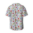 thumbnail image 2 of Xecao offers the Tulips Flowers for Men's Casual Short-sleeved Shirt, a button-up collared shirt with a pocket, perfect for beach vacations and yacht travel in the Medium size., 2 of 7
