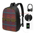thumbnail image 3 of YFYANG 17" Laptop Backpack, Retro Abstract Line Art Fashion Travel Work Backpack with USB and Headphone Cable Interface for Men and Women, 3 of 8