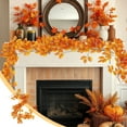 thumbnail image 2 of EUDIDV Maple Leaf Garland - Thanksgiving and Halloween Decor, Artificial Realistic Fall Foliage Hanging Vine for Indoor/Outdoor Party, Wedding/Fireplace Decoration with Hanging Hook, 2 of 7