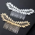 thumbnail image 3 of Nvzi Horquillas para el pelo de boda con flores para novias, peinetas con perlas de cristal, pinzas para el pelo, tocado, accesorios para el pelo de boda dorados, joyas - doradas, 3 of 5