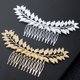 thumbnail image 3 of Nvzi Horquillas para el pelo de boda con flores para novias, peinetas con perlas de cristal, pinzas para el pelo, accesorios para el pelo de boda dorados, joyas plateadas, 3 of 5