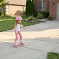 thumbnail image 6 of 7 in 1 Kids Bike Helmet and Pads for 3-12 Years Boys Girls Toddler Helmet for Cycling Skating Scooter Inline Skating-Pink, 6 of 14