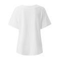 thumbnail image 4 of Gibobby Camisetas Mujer Manga Corta Camiseta manga corta con estampado cuello redondo y dobladillo manga corta para mujer verano, camiseta ajustada con(Blanco,G), 4 of 5