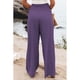 thumbnail image 4 of Pantalones de Mujer Pantalones Largos de Pierna Ancha de Cintura Alta Pantalones Sueltos Casuales para Vacaciones de Trabajo Púrpura XL, 4 of 6