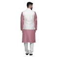 thumbnail image 3 of Atasi Mens Kurta Pajama Jacket Indian Mandarin Collar Printed Ethnic Wear Set, 3 of 5