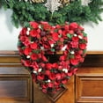 thumbnail image 2 of Red Wooden Rose and Botanicals Valentine's Day Heart Wreath, 13.75-Inch, Unlit, 2 of 3
