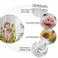 thumbnail image 6 of Shower Curtain Bathroom Set Country Sunflower Farmhouse Pig Waterproof Fabric Shower Curtains with Grommets&Hooks, Farm Animal Flower Wood Board Privacy Bath Curtain for Bathtub 72x84in, 6 of 9