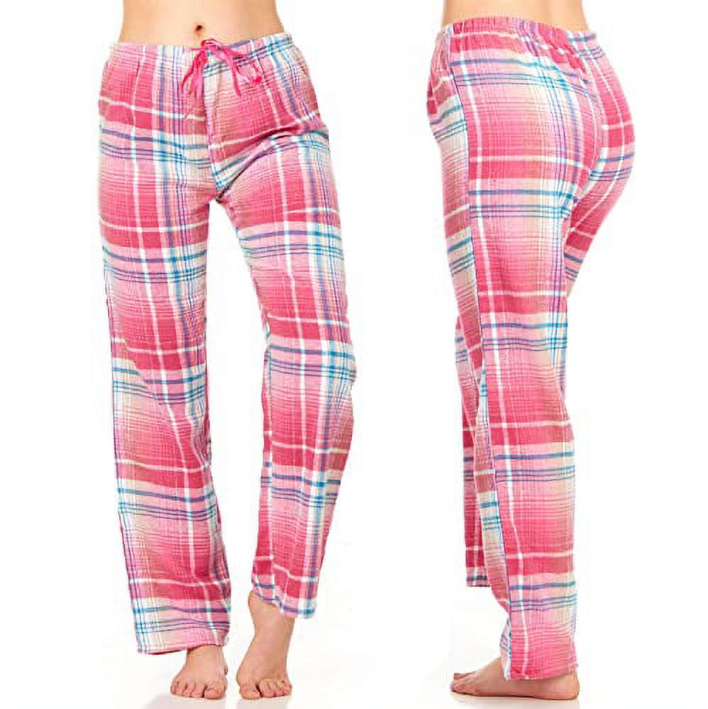 Womens Flannel Pajama Pants, Long Novelty Cotton Pj Bottoms