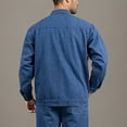 thumbnail image 3 of Jean Jacket for Men Regular Fit Casual Outerwear Button Down Cowboy Cut Classic Long Sleeve Denim Jackets (4XL, Blue), 3 of 7
