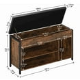 thumbnail image 4 of Shoe Bench, Lift Top Shoe Storage Bench, Adjustable Shelf Entryway Bench, Metal and Wood Shoe Rack Organizer with Cushion for Entry, Bedroom, Closet, Living Room, Hallway (Brown, 39.5“W), 4 of 9