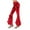 Red, variant on Ladies Summer Pants Stage Solid Color Leather Glossy Slim Fit Irregular Flared Wide Leg Pants Sweatpants Woman Silver L