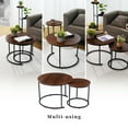 Round Coffee Nesting Tables Modern Stacking Coffee Tables Wood for