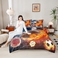 thumbnail image 4 of Homewish Gamer Football Basketball Soccer Boy 2pcs Bedding Comforter Set,Sport Theme Twin Comforter Sets,Abstract Lightning Breathable Bedding Set,Super Cozy Room Decor,Reversible, 4 of 8
